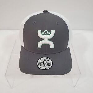 New Hooey Men's Trucker Hat Sterling Grey White Teal Logo 2206T-GYWH Snapback