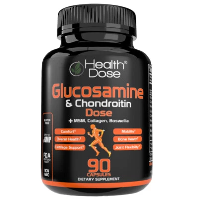 Health Dose Premium Glucosamine & Chondroitin, Joint Support - 90 Capsules - Image 1 of 4