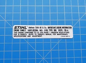 Stihl 066 Motorsäge Abgasschild Stihl Label # 1122 967 3409, # 11229673409 - Bild 1 von 1
