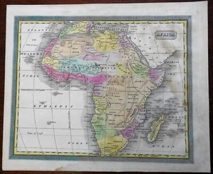 Africa Morocco Egypt Guinea Abyssinia Zanzibar Nubia 1832 Williams engraved map - Picture 1 of 3