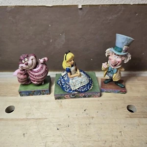 Jim Shore Disney Traditions Lot Mad Cap Mayhem Mad Hatter 4023529 Alice Cat READ - Imagen 1 de 11
