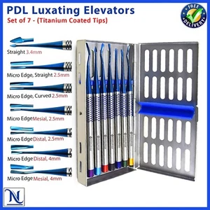 PDL ELEVATOR PROXIMATORS ROOT EXTRACTING DENTAL SET of  X7 DENTAL + CASSETTE - Picture 1 of 9