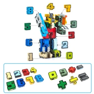 10 Numbers & 5 Symbols Puzzle Transformable Robot Action Figure Model Kids Toy - Picture 1 of 12