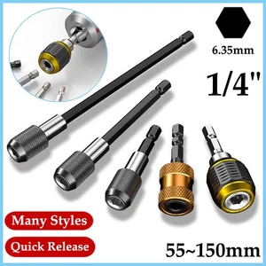 1/4" Magnetic Extension Bit Holder Steel Lengthen Hex Screwdriver Drill 55~150mm - Picture 1 of 18