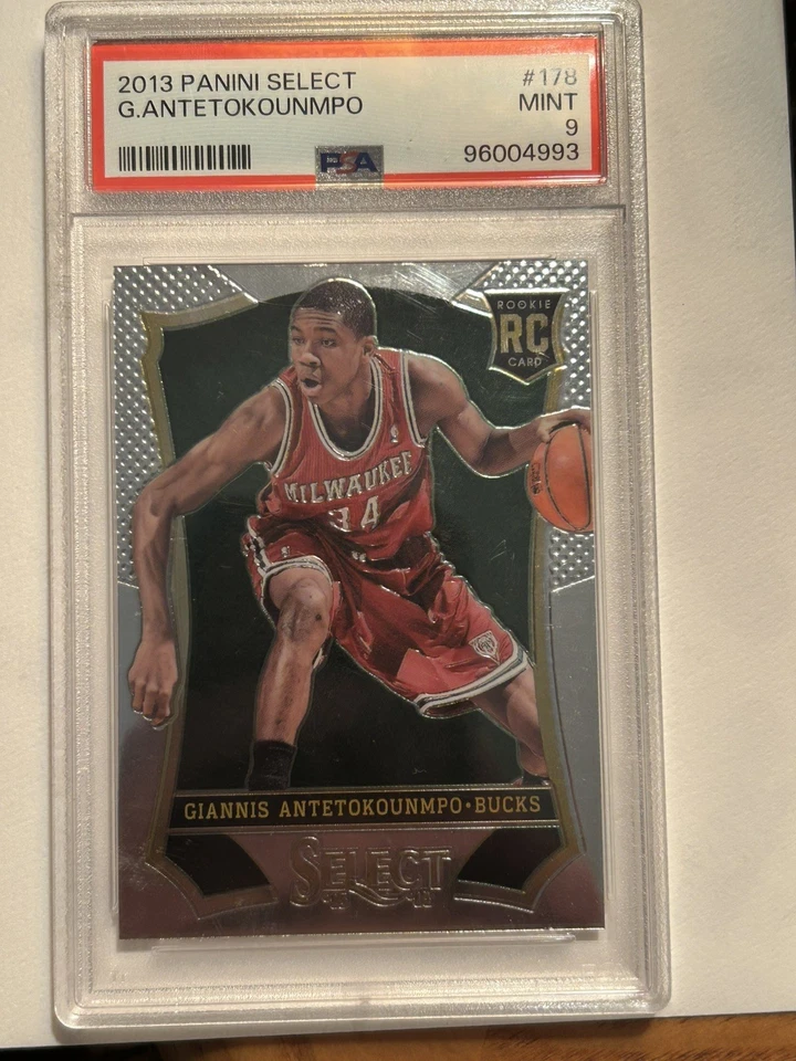 2013 Panini Select Яннис Antetokounmpo Milwaukee Bucks дебютант RC #178 PSA 9 - Изображение 1 из 3