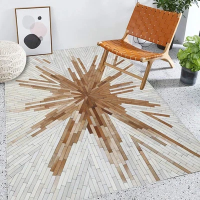 New Handmade Genuine Cowhide PatchWork Rugs Cow hide Carpet Living room Area Rug - Image 1 of 3