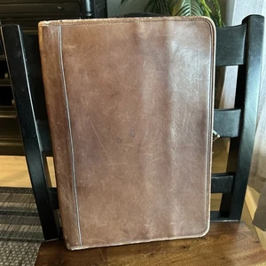 Vintage Coach Dokumentenmappe mit umlaufendem Reißverschluss 16”x 11” Prägung mit Co-Logo mokka braun - Bild 1 von 17