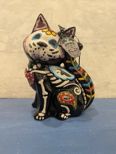 Dia De Los Muertos Ceramic Tea Candle Holder By Blue Sky Clayworks - Picture 1 of 9