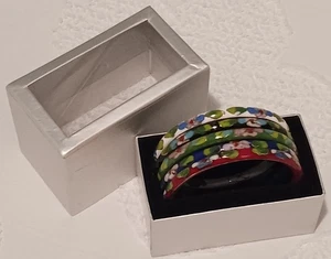 Vintage Cloisonné 5 Stück emaillierte Armbänder. Verschiedene Farben. New Old Stock - Bild 1 von 8