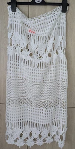 Lovely White Lace Overlay short Length halterneck Sun Dress, medium bust 34 - Picture 1 of 5