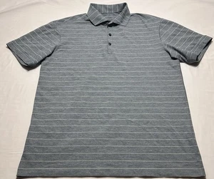 Camisa Polo Lululemon Para Hombre Talla XL Gris Rayas Manga Corta Mezcla de Poliéster - Imagen 1 de 6