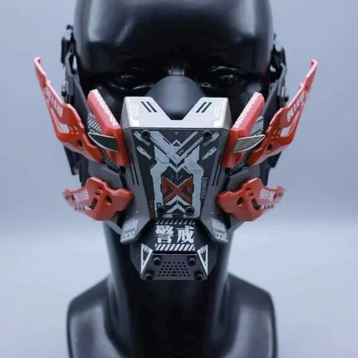 Cyberpunk Half Face Commander Tactical Functional Wind Cosplay Luminous Mask 1PC - Image 1 of 4