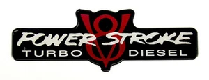 POWERSTROKE V8 TD EMBLEM RED / BLACK SS SATIN - Picture 1 of 2