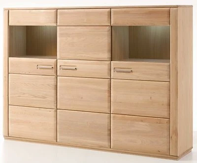 MCA Sena Highboard eiche bianco o. kernbuche teilmassiv Buffetschrank Anrichte - Bild 1 von 2