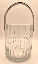 Vintage Mikasa Crystal Park Lane 6" Ice Bucket Detachable handle Heavy!