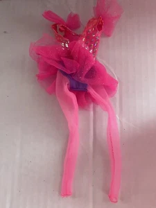 BARBIE DOLL CLOTHES PINK SILVER BALLET LEOTARD TUTU TIGHTS ICE SKATE STYLE CUTE - Picture 1 of 5