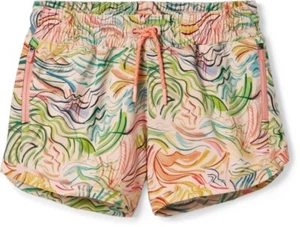 Athleta Girl Shorts Multicolor Large Geometric Drawstring Zipper Pockets - Picture 1 of 8