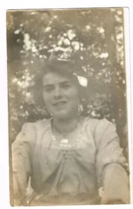 Vintage RPPC; Pretty Young Girl Smiles for Camera Wearing Hair Ornament - Picture 1 of 1