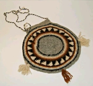 Round Knit Shoulder Boho Bag Handmade Crossbody Wool Strap PROJECT READ - Picture 1 of 7