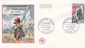 FRANCE 1965 FDC TRICENTENAIRE DU PEUPLEMENT DE L'ILE BOURBON YT 1461 - Imagen 1 de 1
