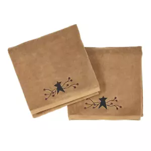 Pip Vinestar Tan Primitive Country Cotton Bath Towel (Set of 2) - Picture 1 of 12