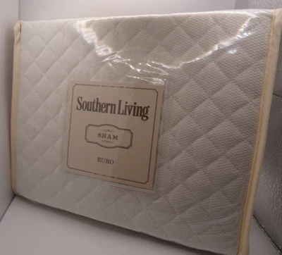Southern Living EURO Pillow SHAM Diamond Quilted CREAM Heirloom Pique European - Image 1 of 4
