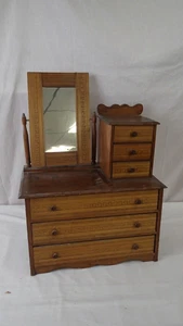 ANTIQUE EASTLAKE VICTORIAN CHILD'S DRESSER CHEST MIRROR SALESMAN SAMPLE DOLL #2