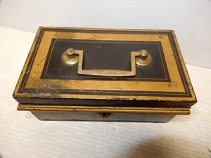 ANTIQUE STRONG BOX TWO BROTHERS - Picture 1 of 10