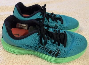 Nike Running Woman's size 8.0 Teal / Lime Green Lunarlon Flywire light weight - Picture 1 of 9