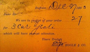 Moser Hoole & Co Buffalo NY 1883 Advertising Postal Card - Picture 1 of 2