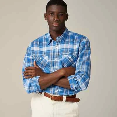 J. Camisa de Trabajo Crew 100% Baird McNutt Lino Irlandés Para Hombre Manga Larga $120 NUEVA M Foto 1 de 4