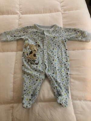 Pijama First Moments bebé niño 0-3 meses azul claro con patas estampado de perro Foto 1 de 4