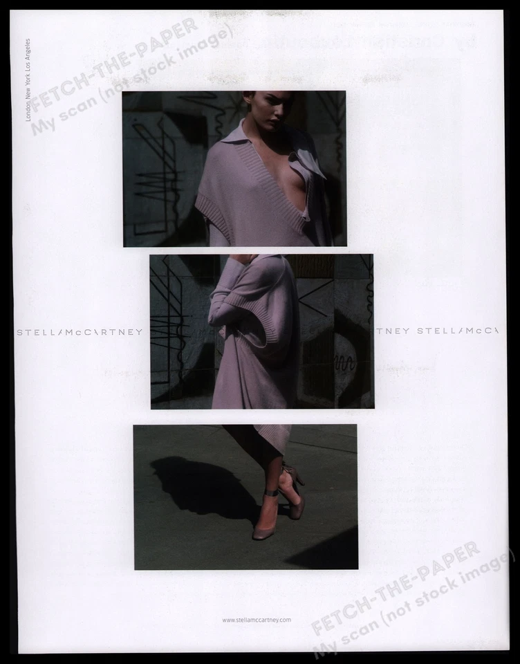 Zapatos suéter púrpura Stella McCartney años 2000 publicidad impresa 2005 Foto 1 de 1
