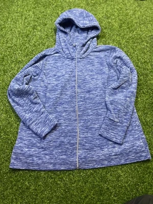 Jaqueta de lã com capuz Calvin Klein Performance zíper completo azul tamanho G   - Imagem 1 de 4