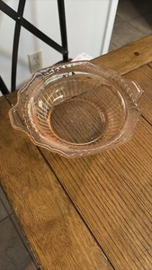 Vintage Anchor Hocking Mayfair Open Rose Pink Depression Glass Bowl 8” - Picture 1 of 3