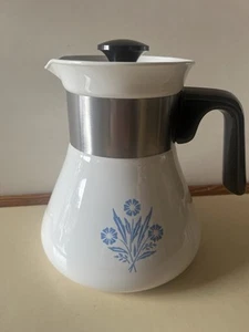 Vintage Corning Ware Blue Cornflower 6 Cup Coffee/Tea Pot with Lid - Picture 1 of 10