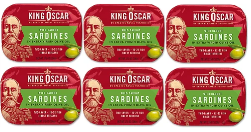 10x King Oscar Wild Caught Sardines in Extra Virgin Olive Oil 3.75 Oz 08/2024