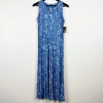 Lauren Ralph Lauren Blue Paisley Sleeveless Nightgown Size X-Small - Image 1 of 4