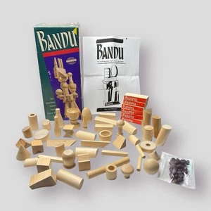 Bandu Stacking Game Hardwood Vintage 1991 MB MISSING 2 PIECES & 2 BEANS - Picture 1 of 8