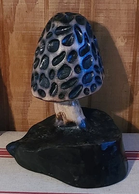 Motosierra tallada Morel madera hongo Foto 1 de 4