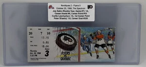 HOF Joe Sakic Rookie Yr 1A,Career Assist #5 & Point #10, 10/20/1988 Ticket Stub - Picture 1 of 3