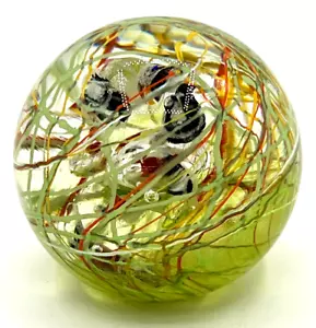 Fermacarte stile Murano studio vetro soffiato a mano multicolore nastri vorticosi pesce - Foto 1 di 18