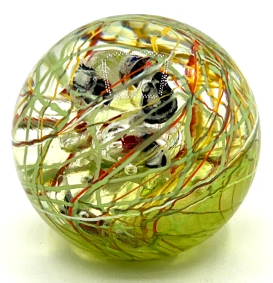 Pisapapeles estilo estudio vidrio soplado a mano multicolor remolino cintas peces Foto 1 de 4