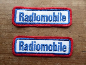 2 x Vintage 1970's RADIOMOBILE Sew On Overalls Patches Motor Racing Sponsorship - Picture 1 of 5