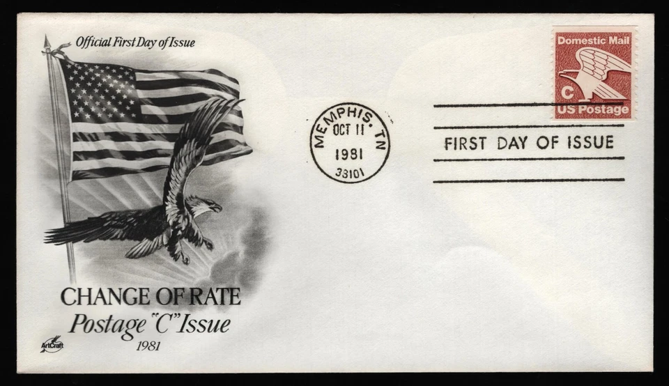 #1947 'C' Eagle, Art Craft FDC **ANY 5=FREE SHIPPING** - Image 1 of 1