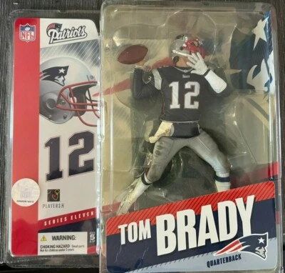 Camiseta Tom Brady McFarlane Serie Once Azul CABRA New England Patriots 2005 Foto 1 de 2