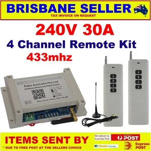 4 Channel Remote Control Relay Switch 30A + 4 LONG RANGE REMOTES + ANT 12-36v - Picture 1 of 5