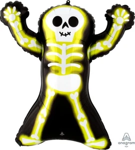 HALLOWEEN NEON SKELLY 30" FOIL BALLOON ANAGRAM SHAPE - Picture 1 of 1