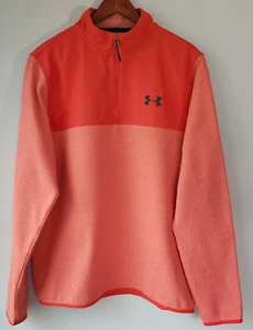 Under Armour Coldgear Infared Pullover Sweater 1/4 Zip Loose Orange Men's Large - Picture 1 of 11