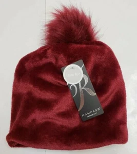 Rampage Women's Faux Fur Winter Hat Crimson Red One Size Adult - Picture 1 of 2
